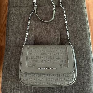 ARMANI EXCHANGE ECOLEATHER MINI CROSSBODY BAG WITH SHOULDER CHAIN